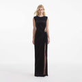 Black Velvet Sleeveless Gown