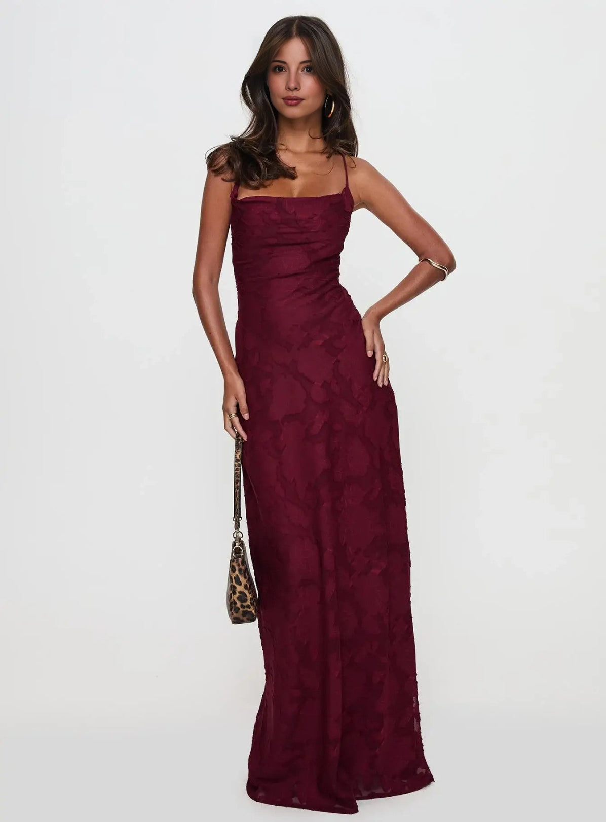 Soft pink beach-style floor-length dress