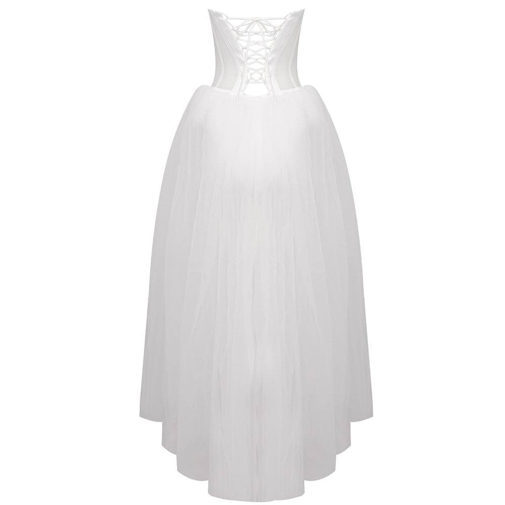 Ivory Strapless Corset Tulle Gown