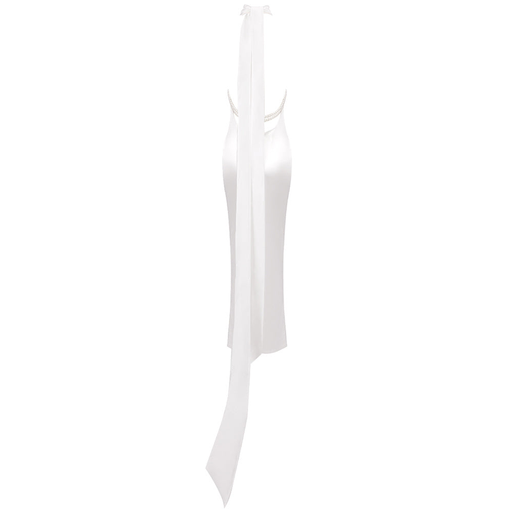 Satin Halter Column Gown