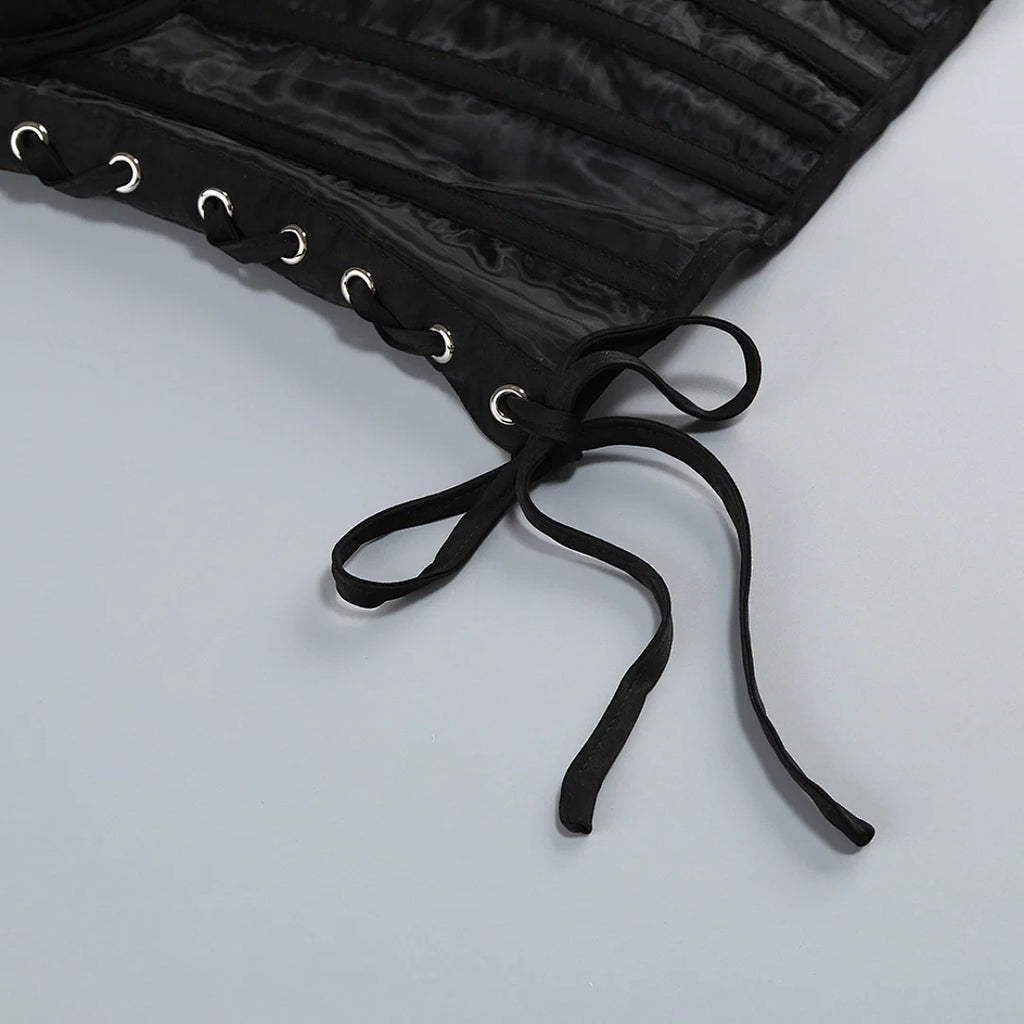 Luxury Black Strapless Corset Dress with Asymmetric Ruffle Skirt