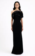 Black Off-Shoulder Ruffle Mermaid Gown